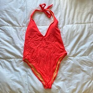 Aerie Vibrant coral (pink/orange) One Piece Swimsuit Size XL